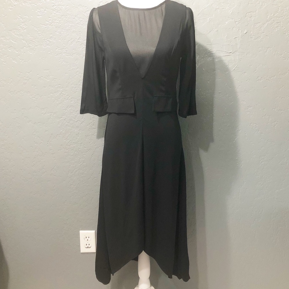 AZAI black sheer chest and peekaboo sheer back